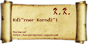Körner Kornél névjegykártya